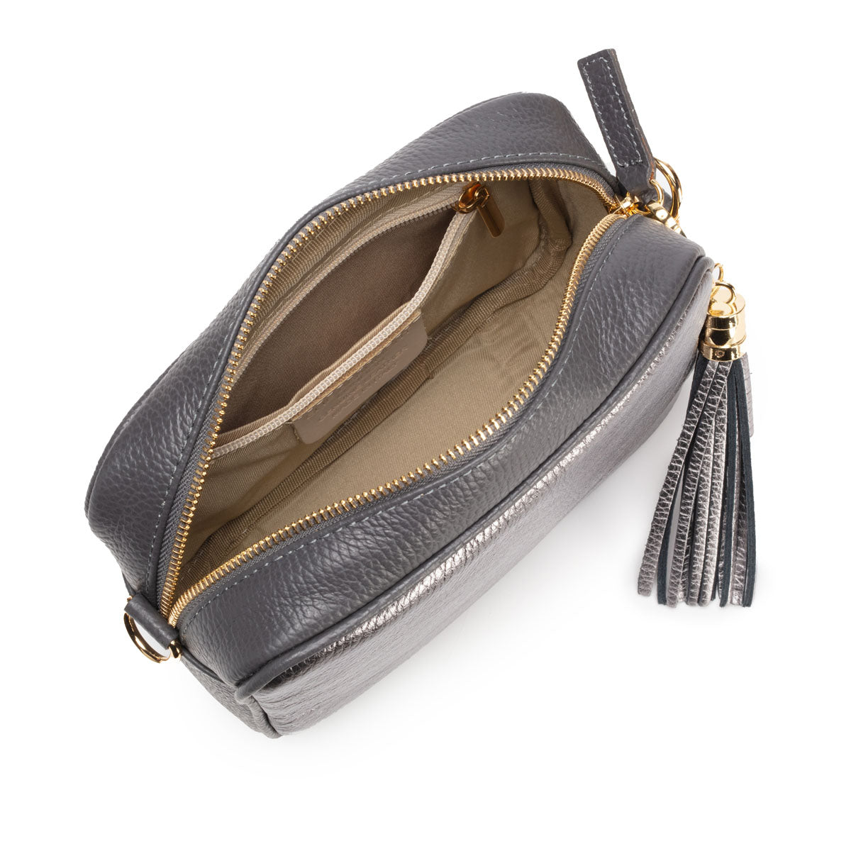 Elie Beaumont Crossbody Metallic Blend Pewter