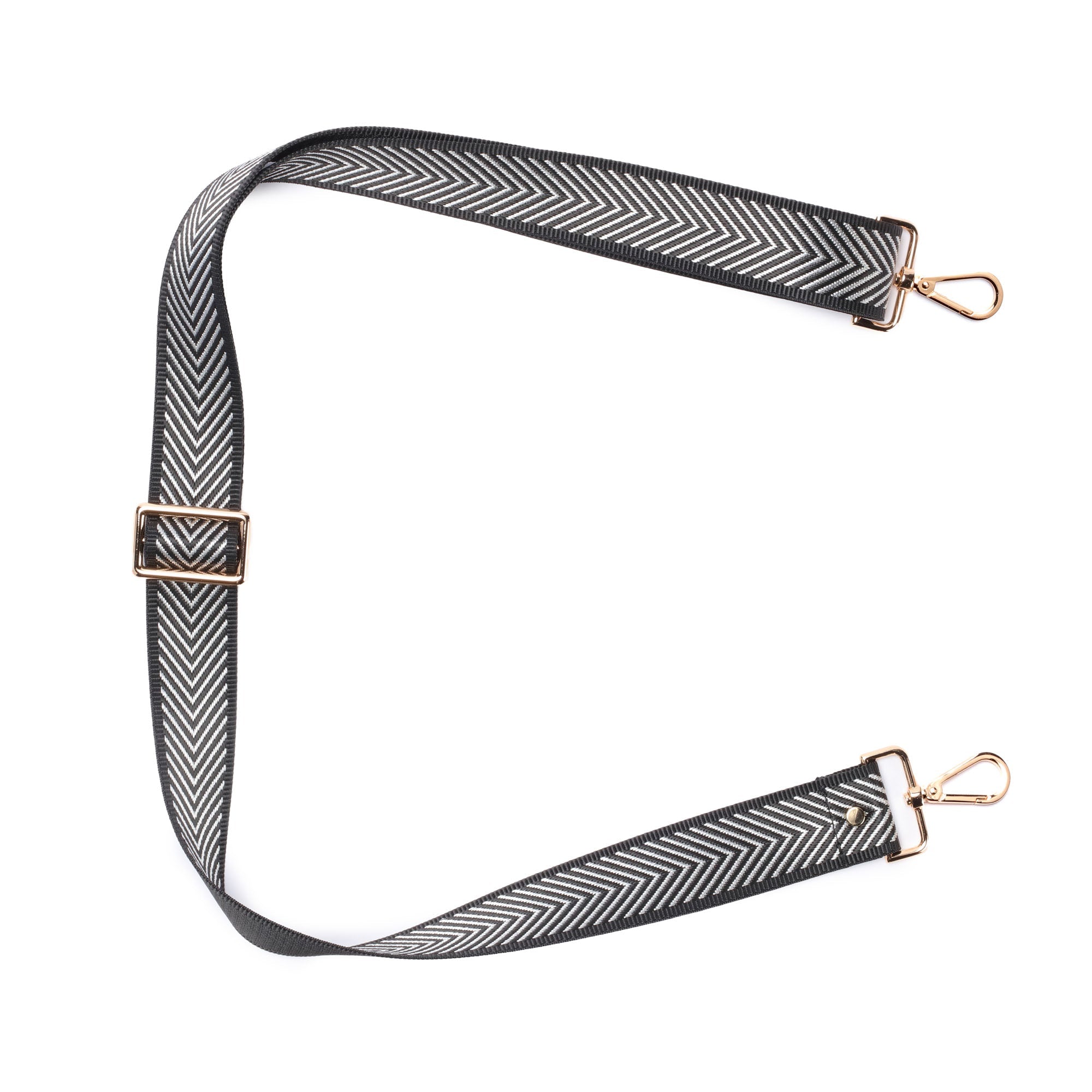 Elie Beaumont Crossbody strap - Silver Chevron