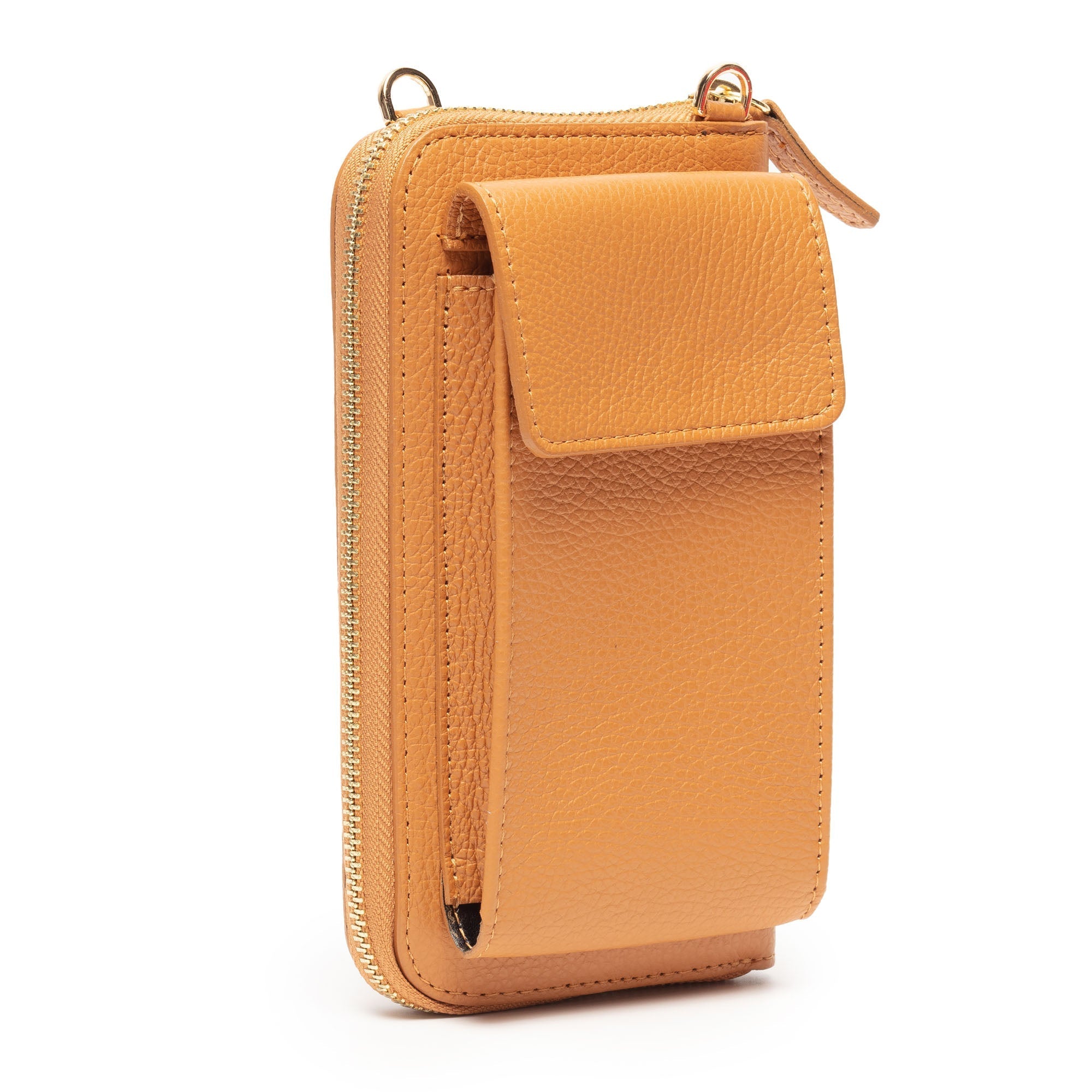 Elie Beaumont Phonebag Tan (Gold Chain strap)