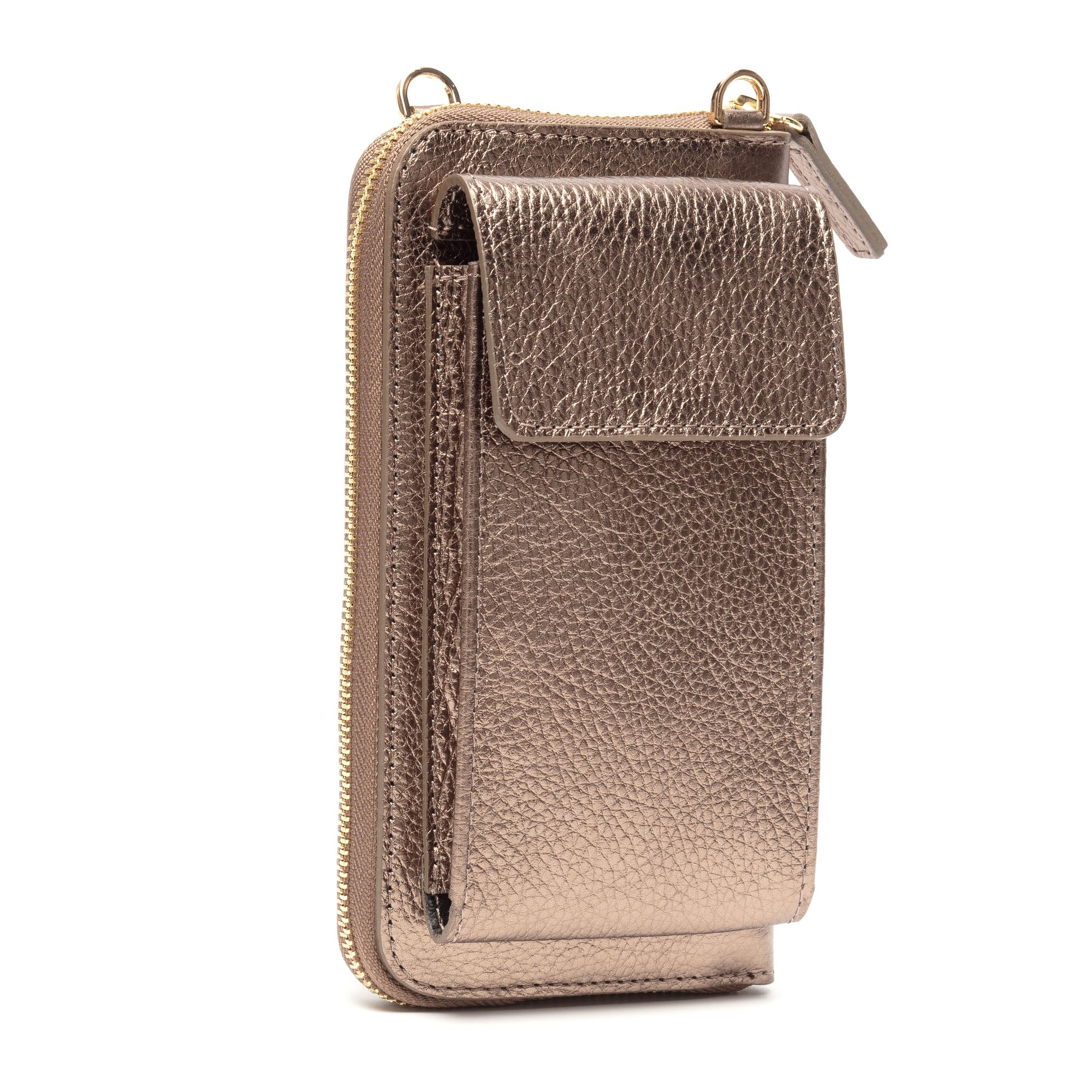 Elie Beaumont Phonebag Bronze (Black/Gold/White strap)