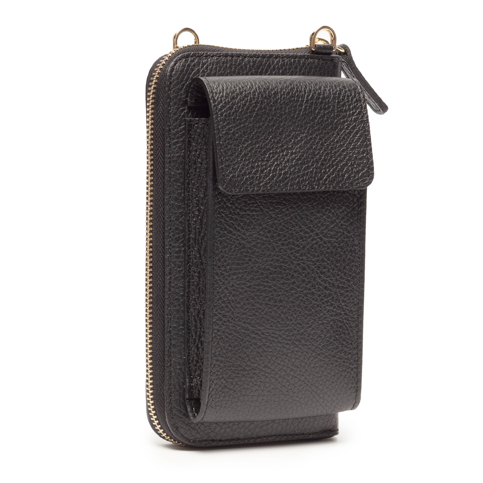 Elie Beaumont Phonebag Black (Leopard strap)