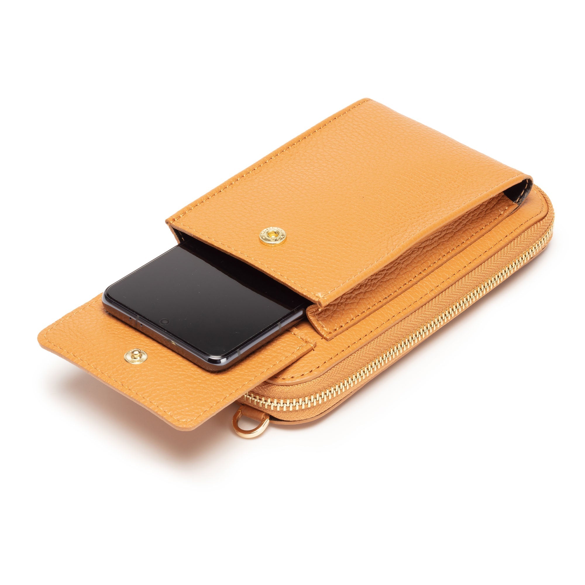 Elie Beaumont Phonebag Tan (Gold Chain strap)