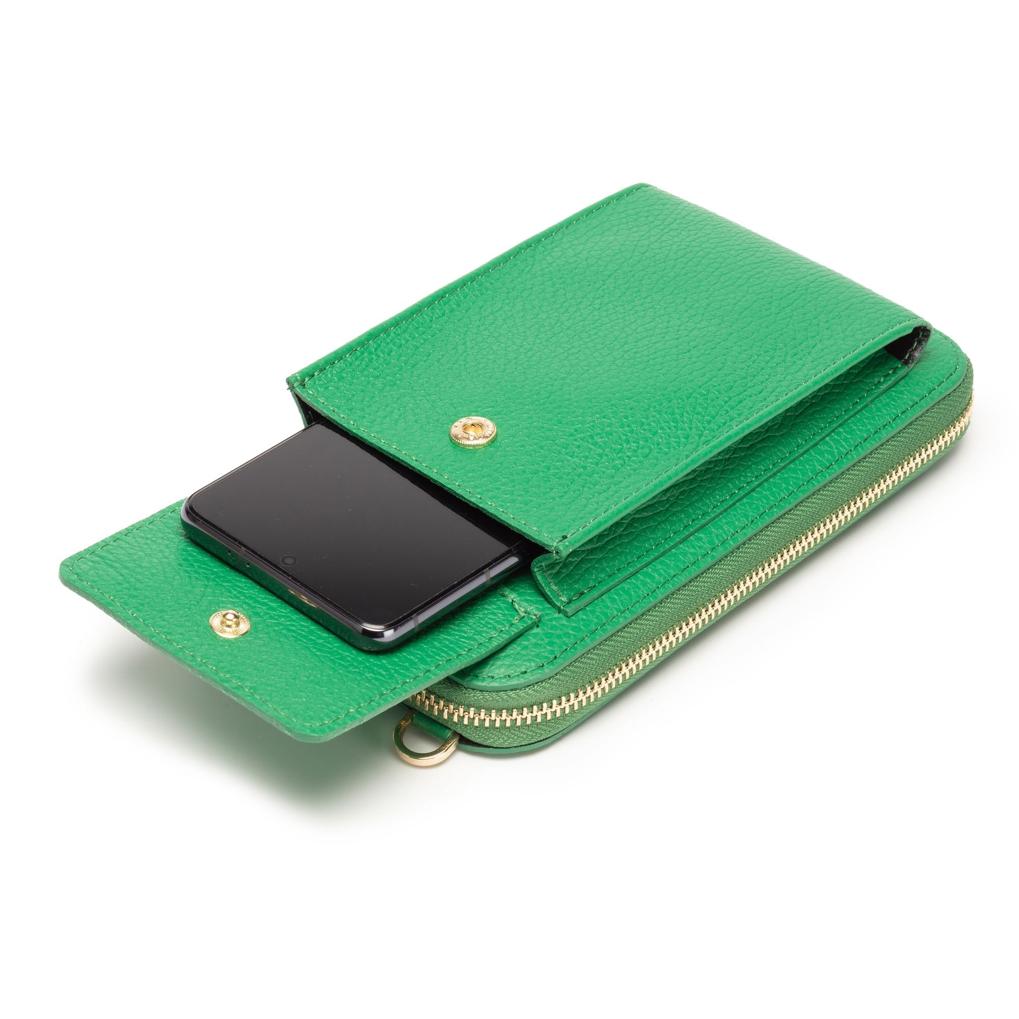 Elie Beaumont Phone bag Emerald (Knitted Diamond strap)