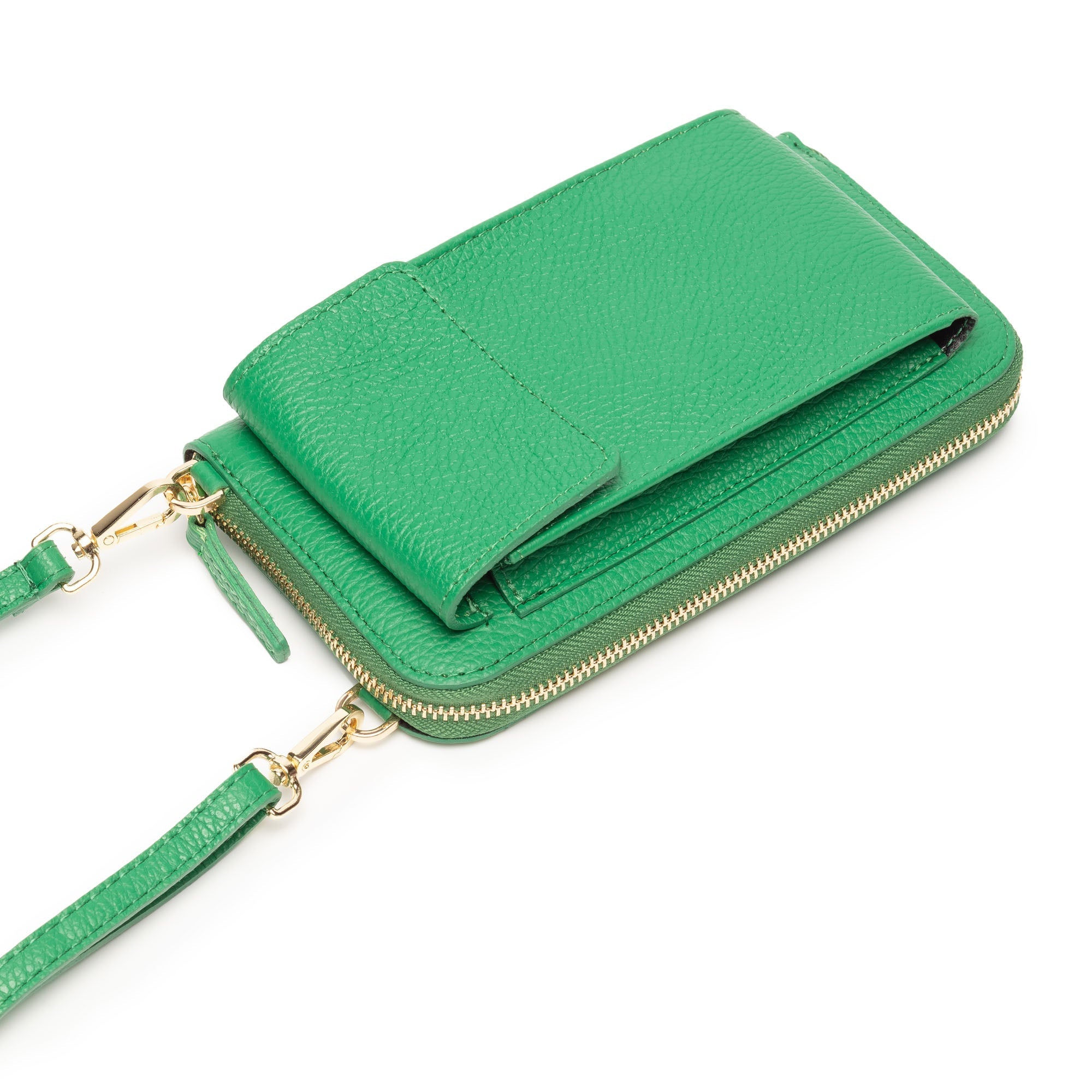 Elie Beaumont Phone bag Emerald (Knitted Diamond strap)