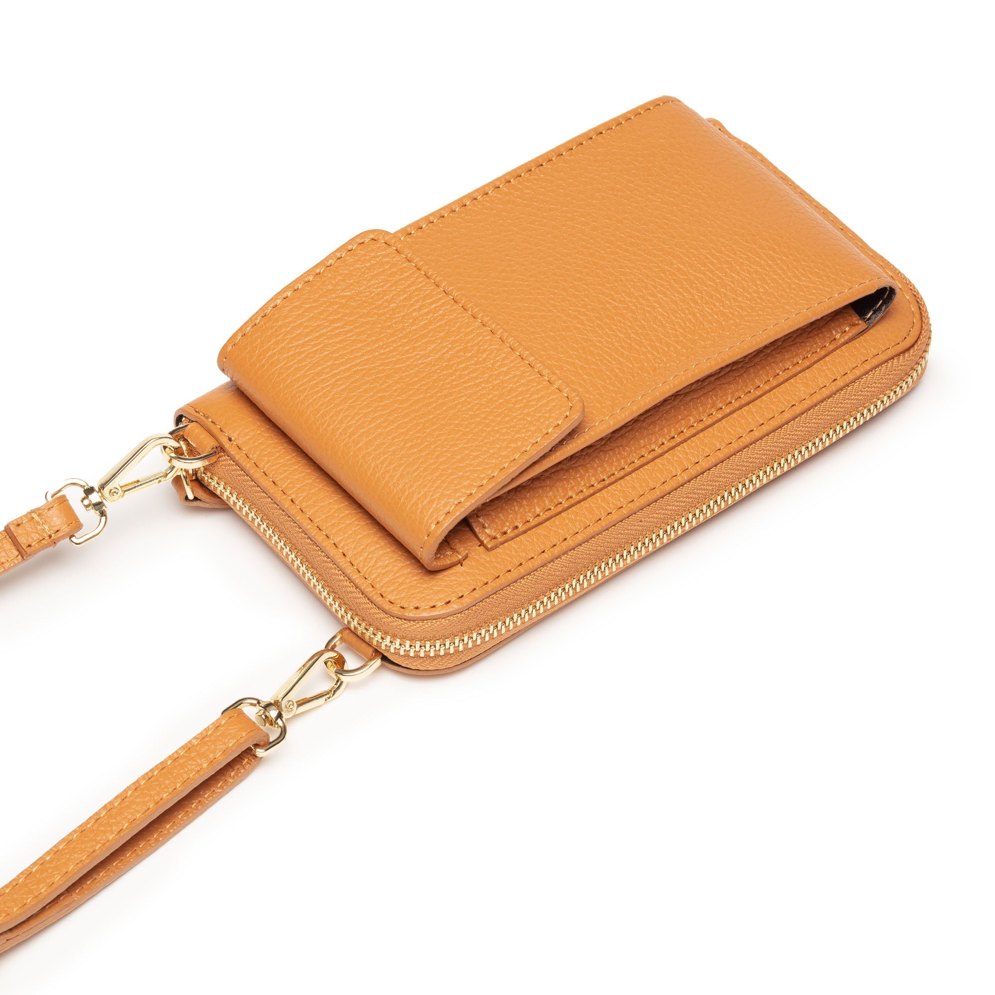 Elie Beaumont Phonebag Tan (Gold Chain strap)