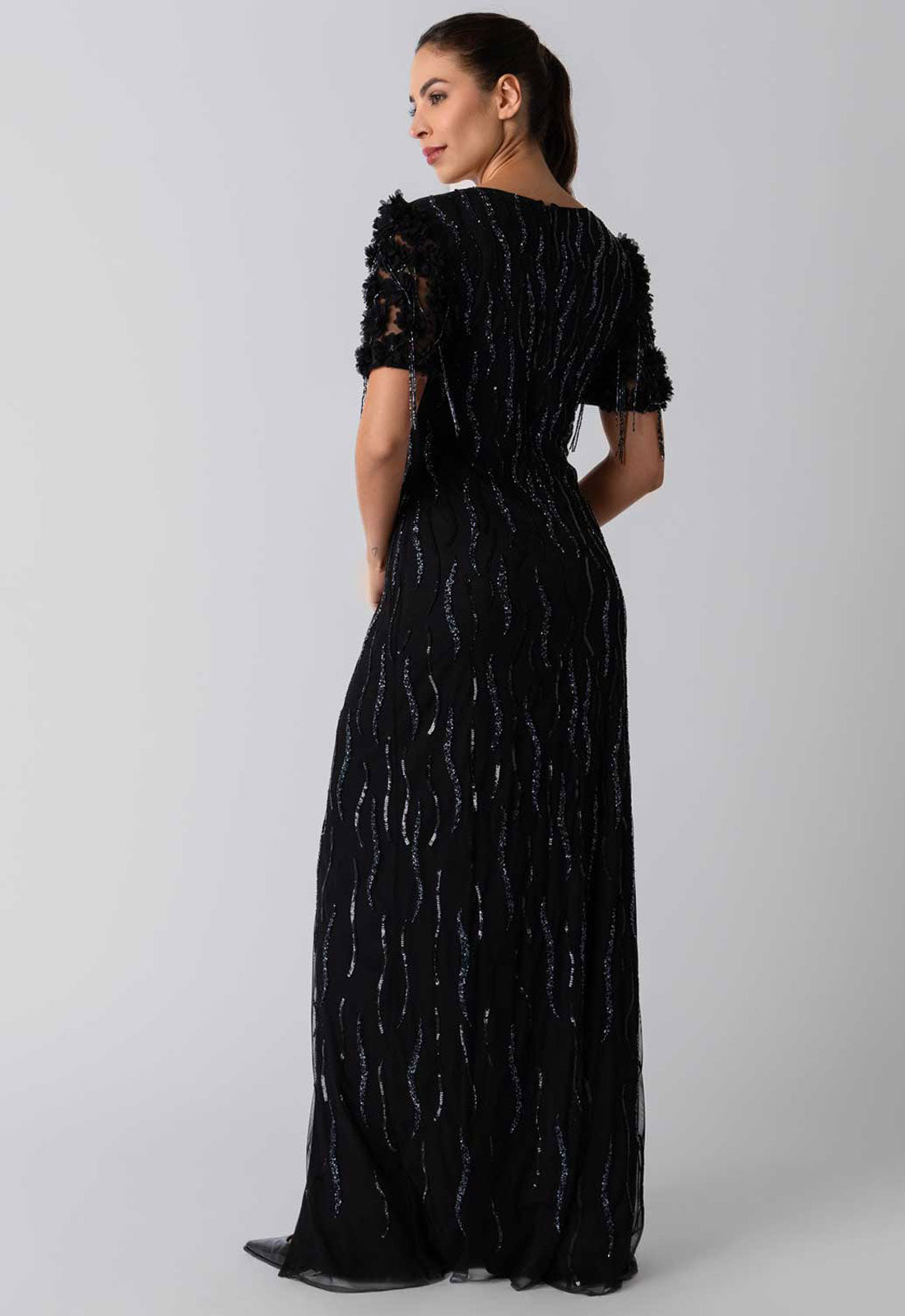 Raishma Couture Black Francesca Maxi Dress