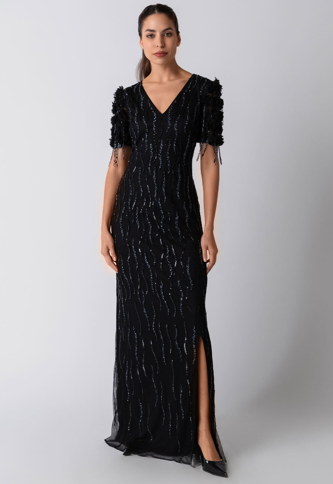 Raishma Couture Black Francesca Maxi Dress
