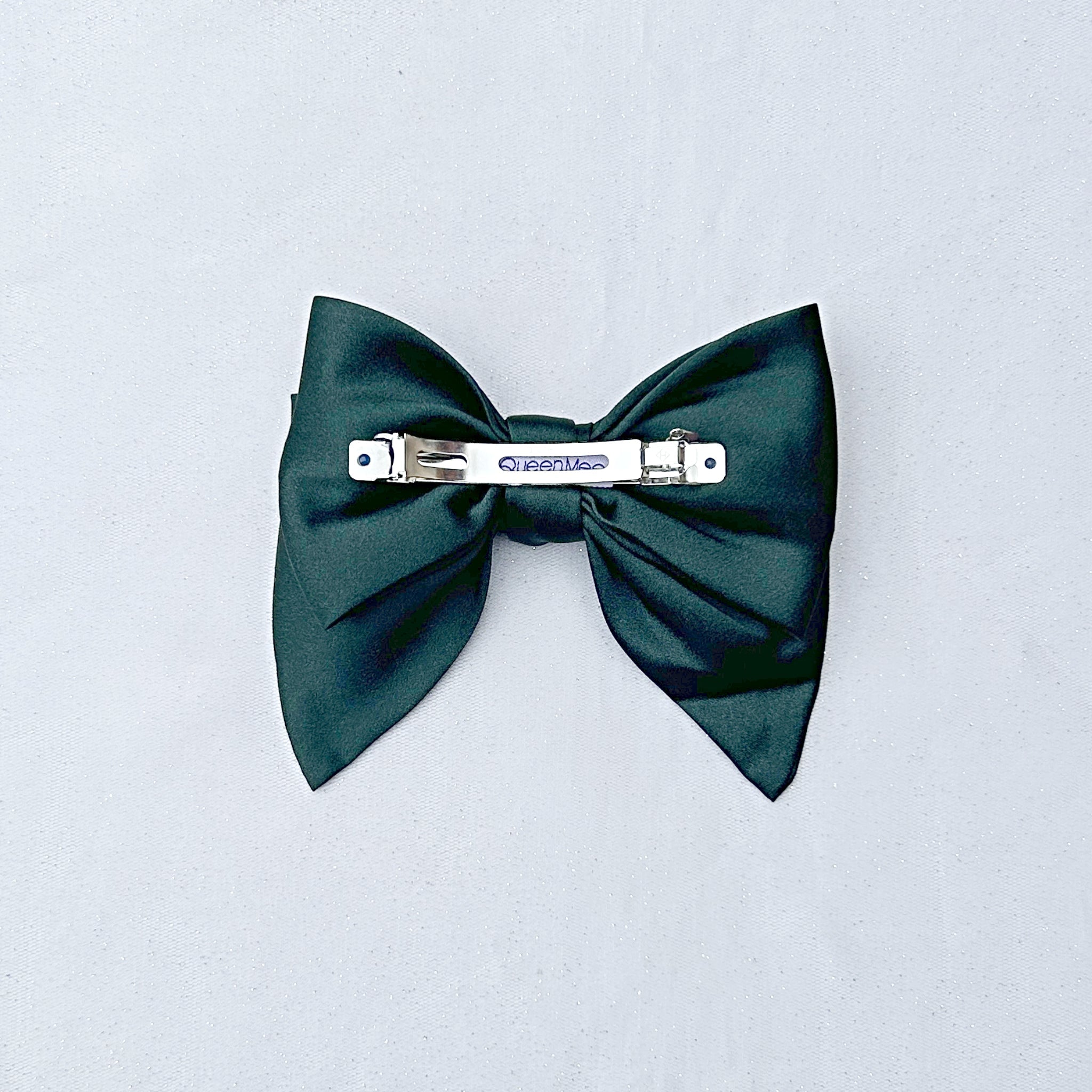 QueenMee Green Satin Hair Bow Green Hair Clip