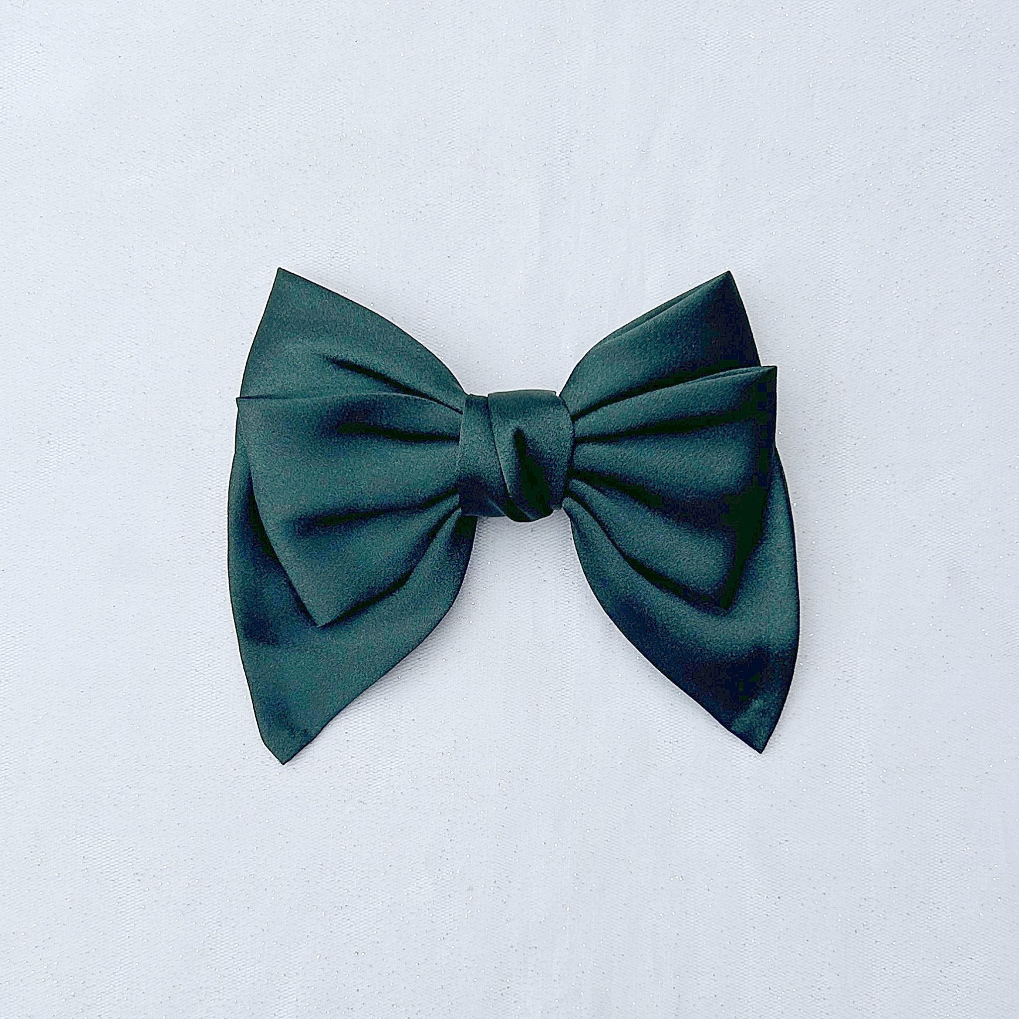 QueenMee Green Satin Hair Bow Green Hair Clip