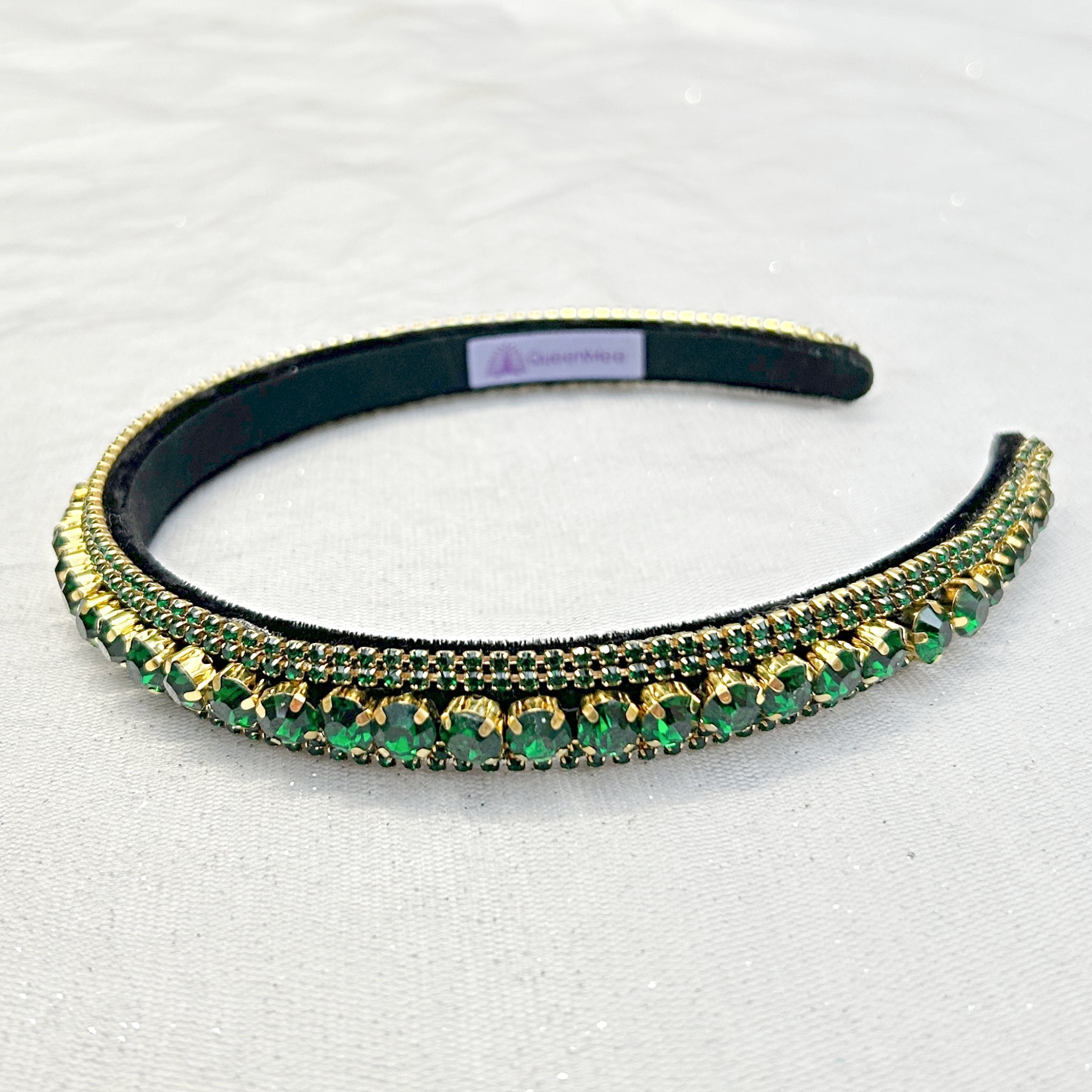 QueenMee Green Sparkly Headband Green Slim Hair Band Crystal