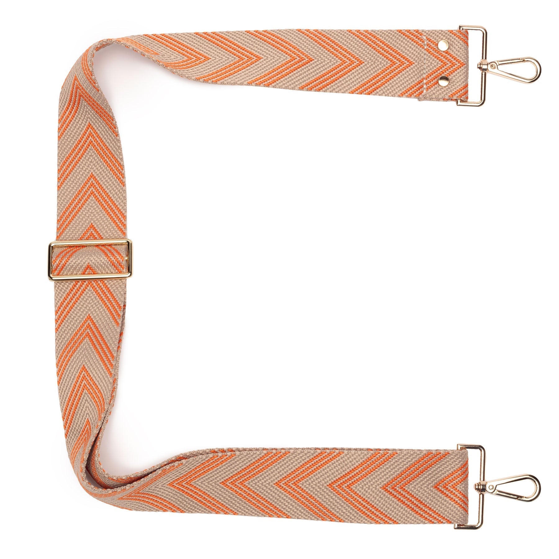 Elie Beaumont Chevron Crossbody strap - Tangerine Chevron