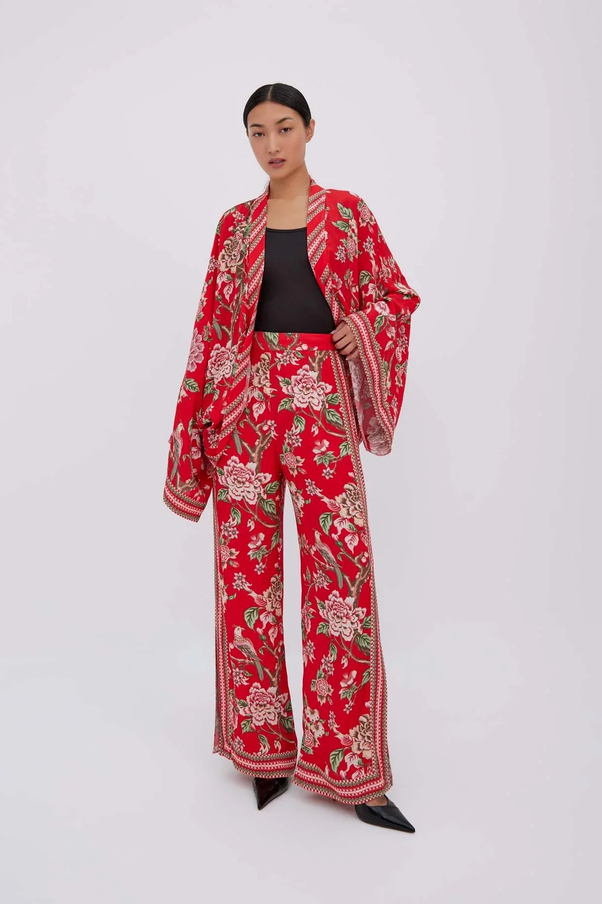 Raishma Studio Red Hallie Kimono