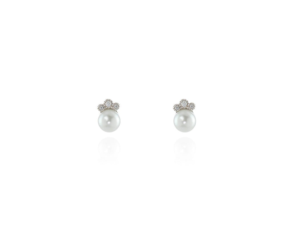 Cachet London Hilda Pearl Silver Earrings