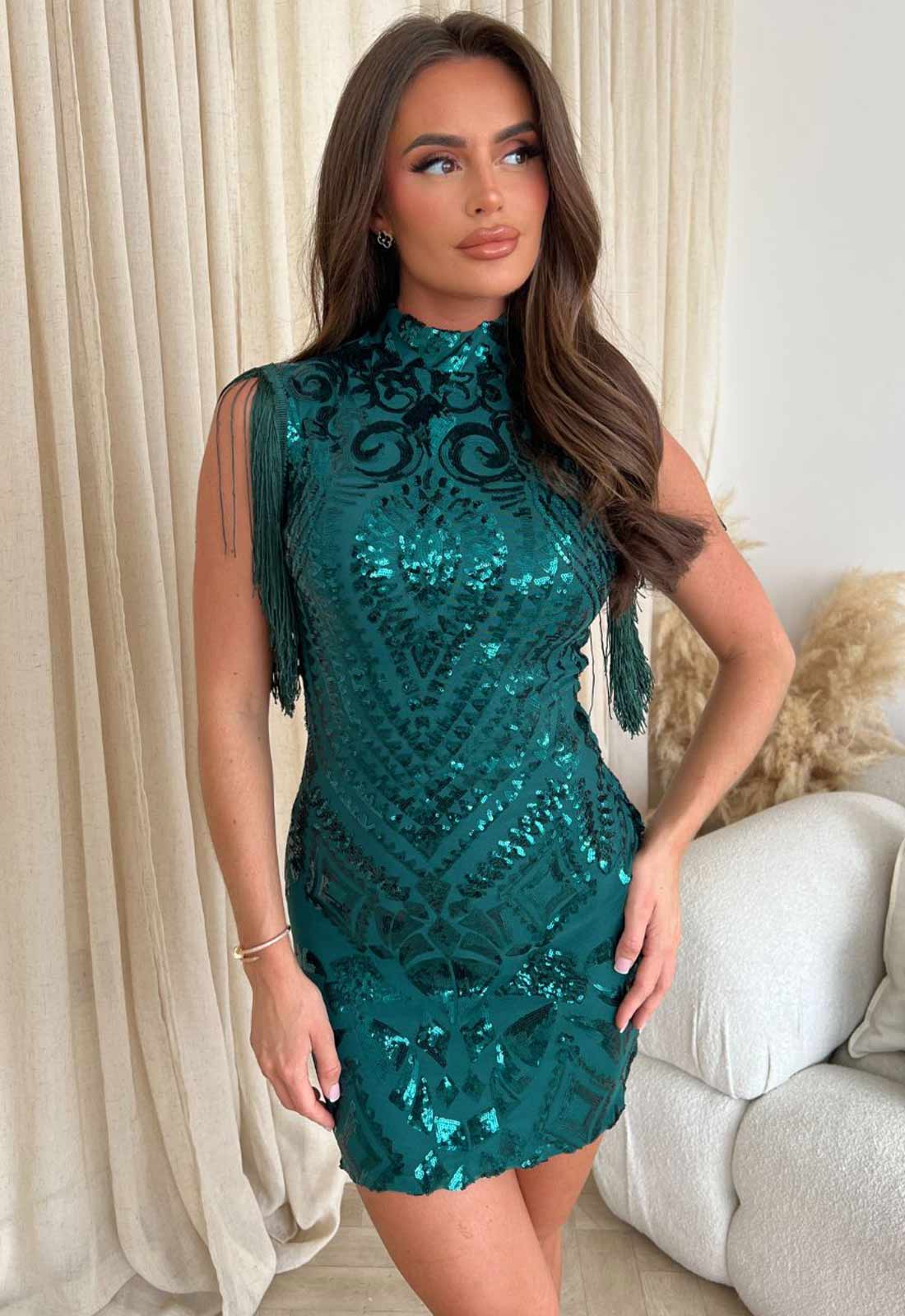 NAZZ Collection Green Kylie Mini Dress