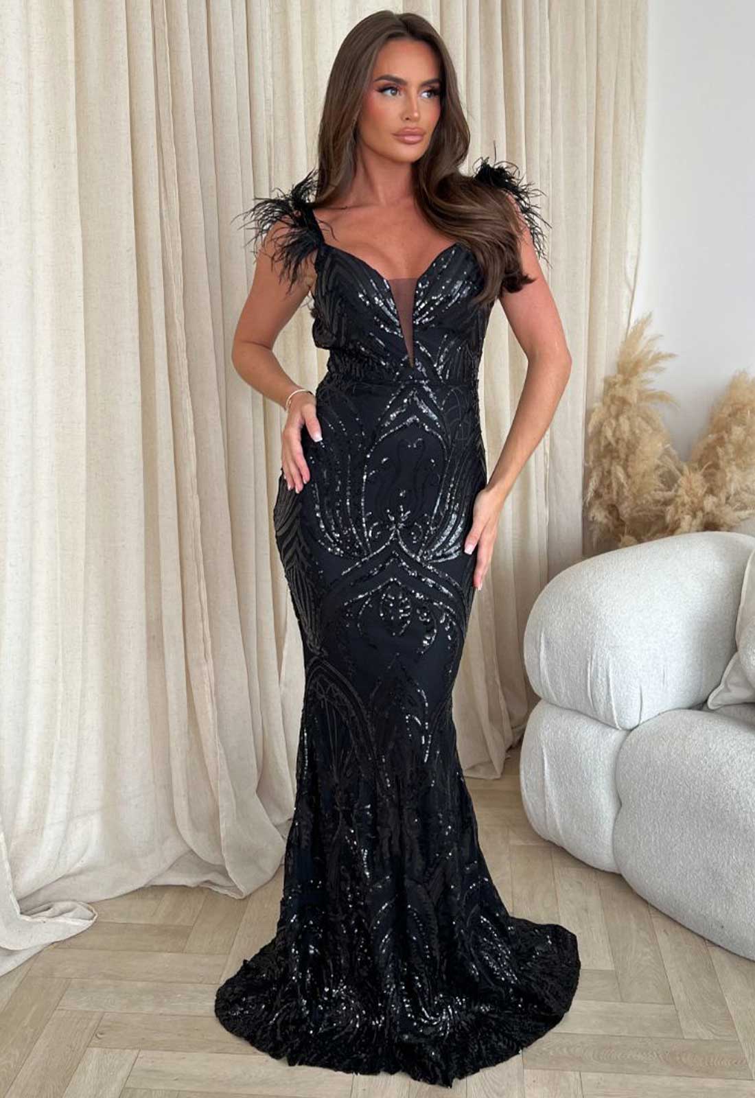 Nazz Collection Black Trophy Maxi Dress