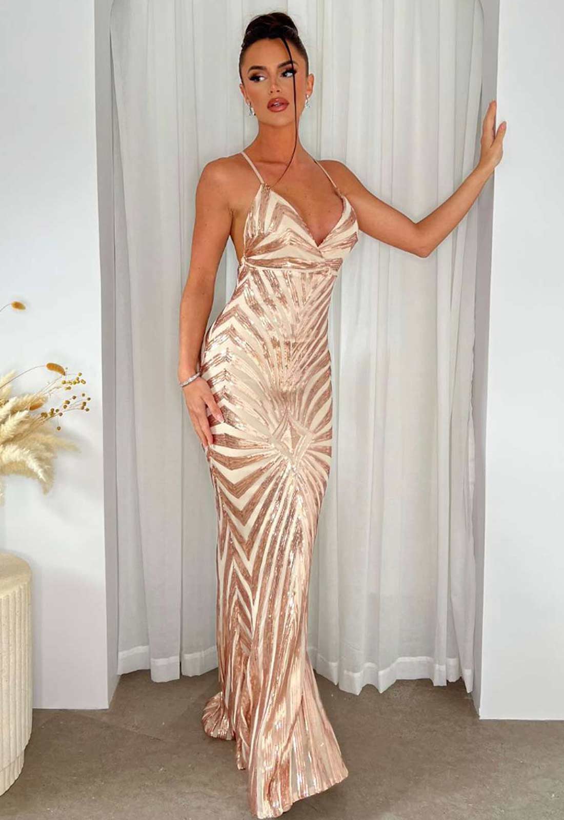 NAZZ Collection Rose Gold Timeless Maxi Dress