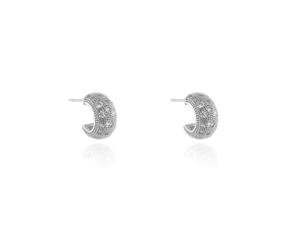 Cachet London Jadine Silver Hoop Earrings