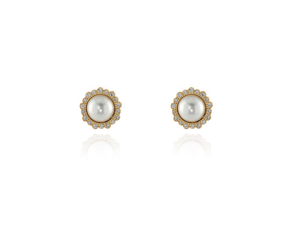 Cachet London Jasmin Pearl Gold Earrings