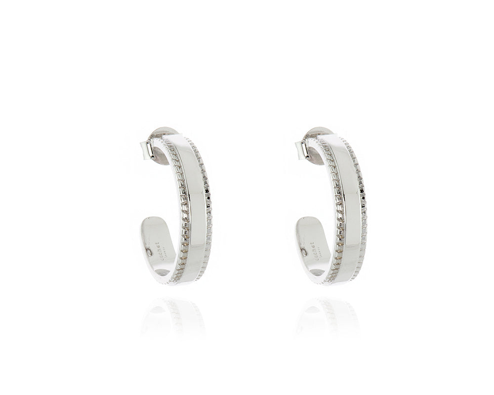 Cachet London Keanu Rhodium Hoop Earrings