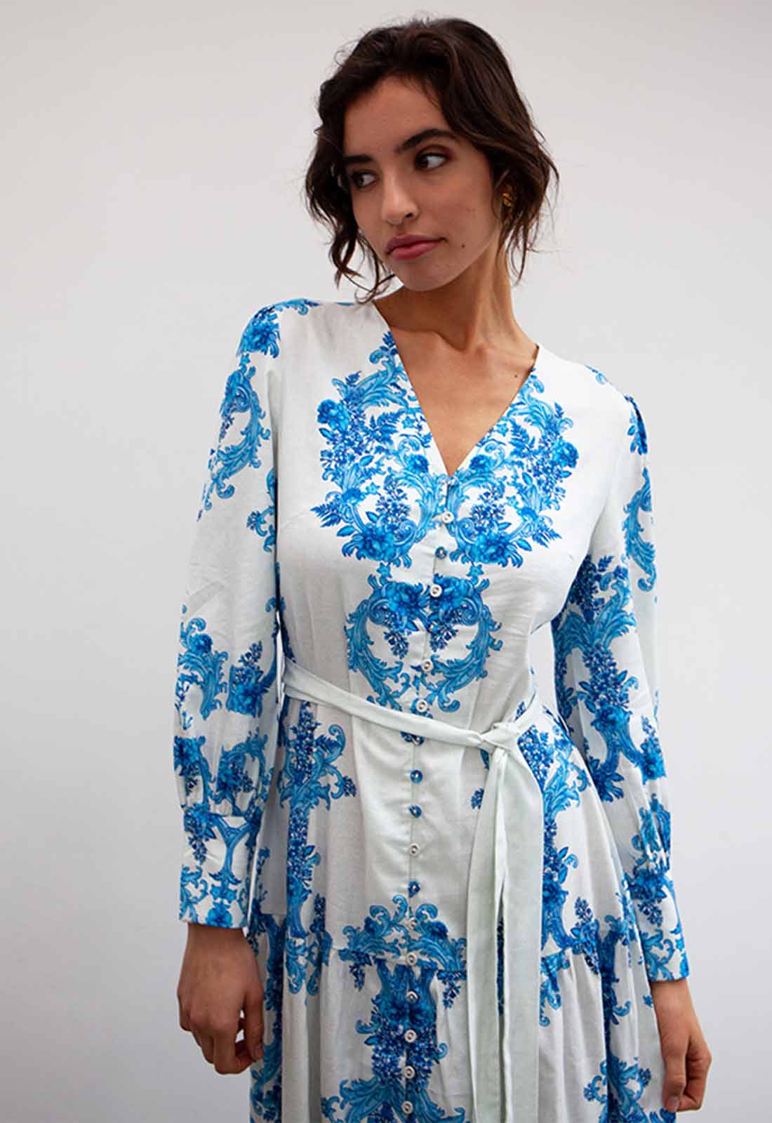 Raishma Studio Blue Kleo Print Dress