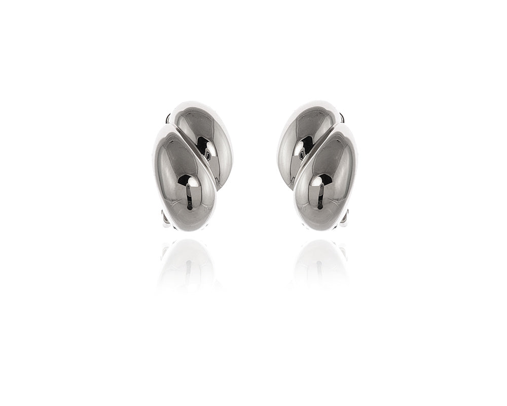 Cachet London Laine Polished Silver Clip On Earrings