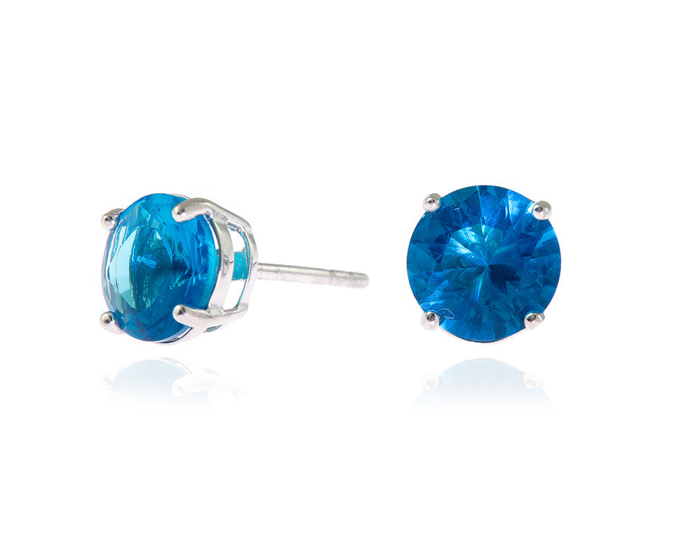 Cachet London Lana 8mm Sterling Silver Blue Earrings