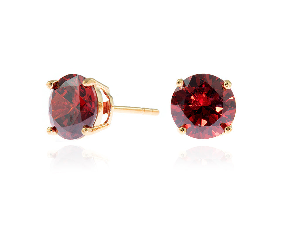 Cachet London Lana 8mm Sterling Silver Garnet Earrings