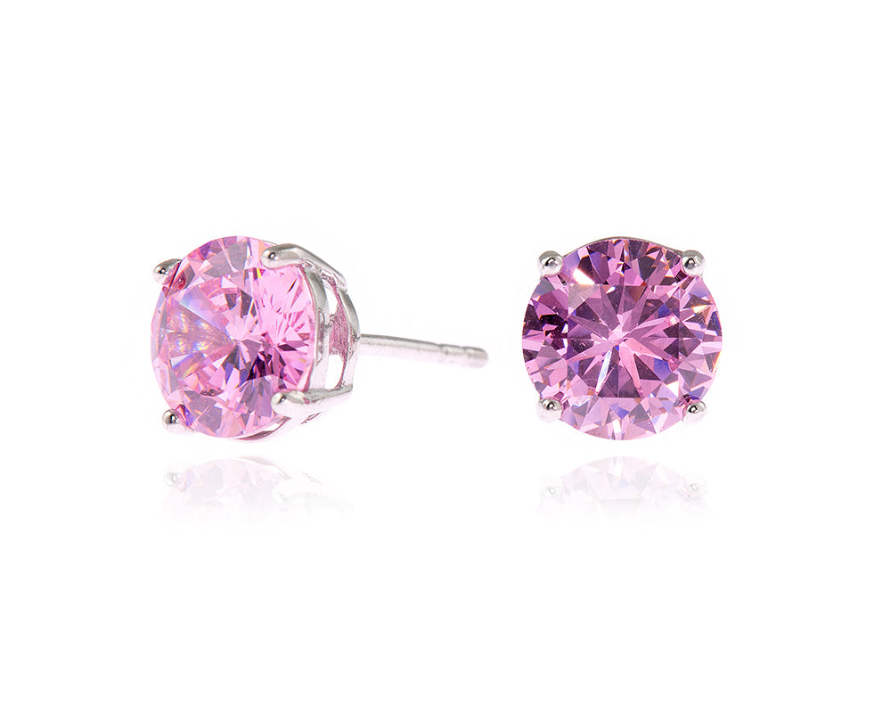 Cachet London Lana 8mm Sterling Silver Pink Earrings