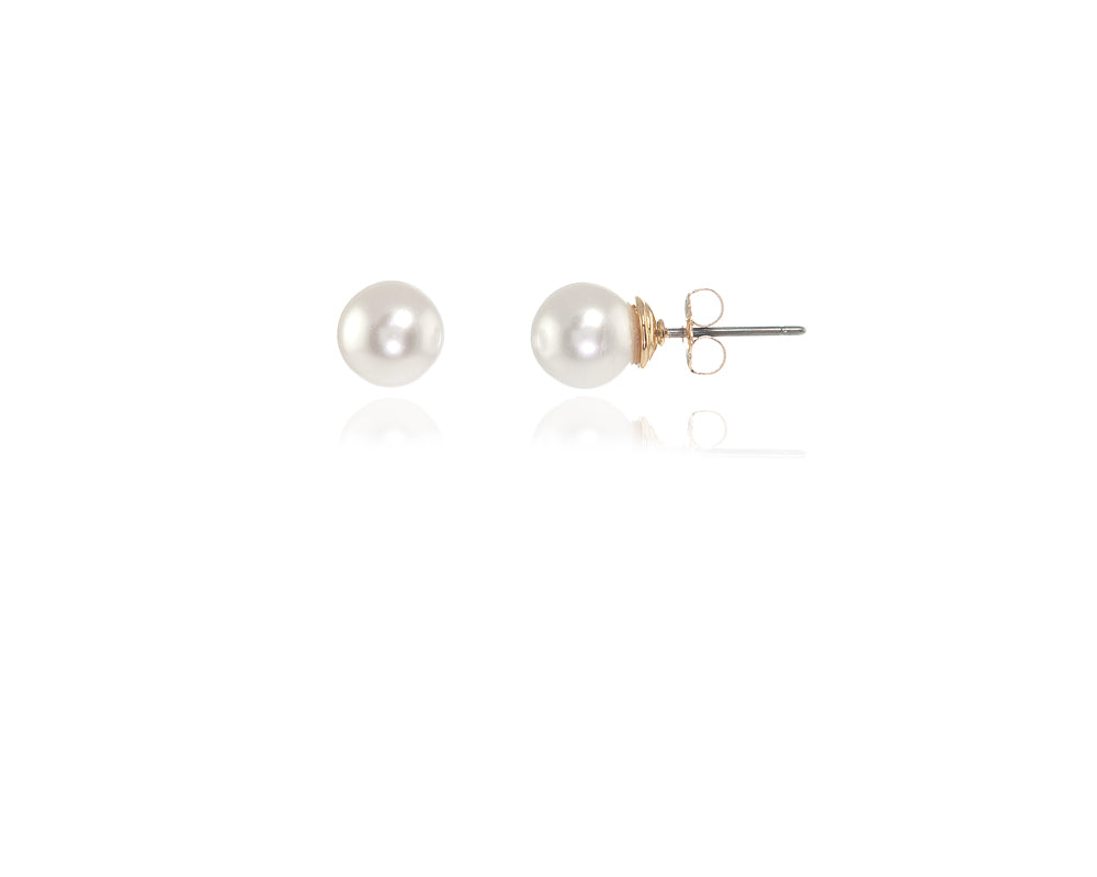 Cachet London Mac 8 White Pearl Earrings