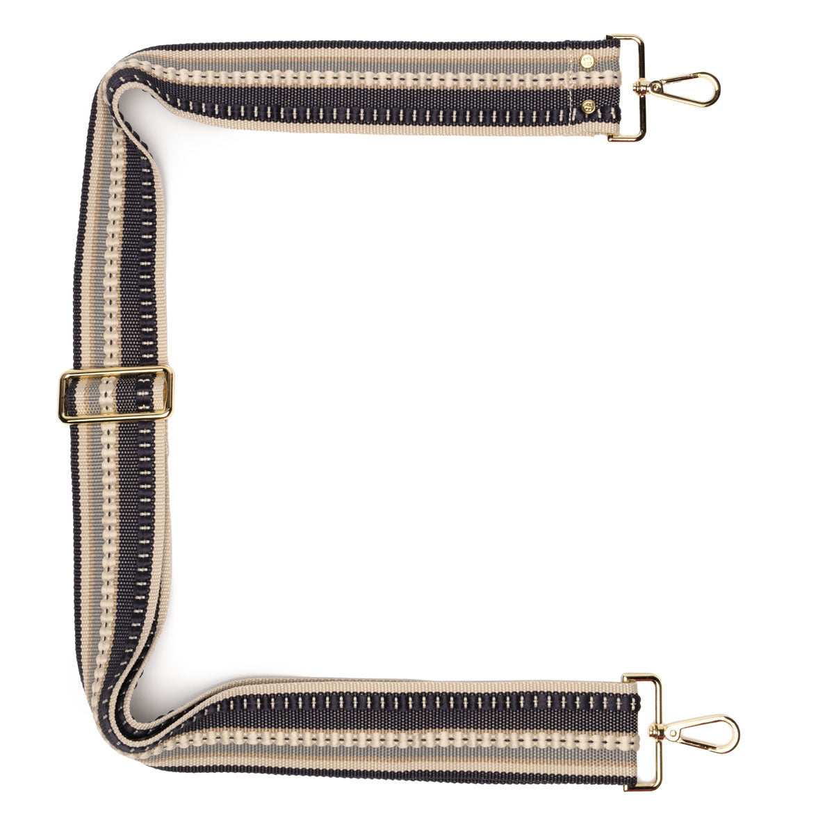 Elie Beaumont Crossbody strap - Navy/Cream Weave