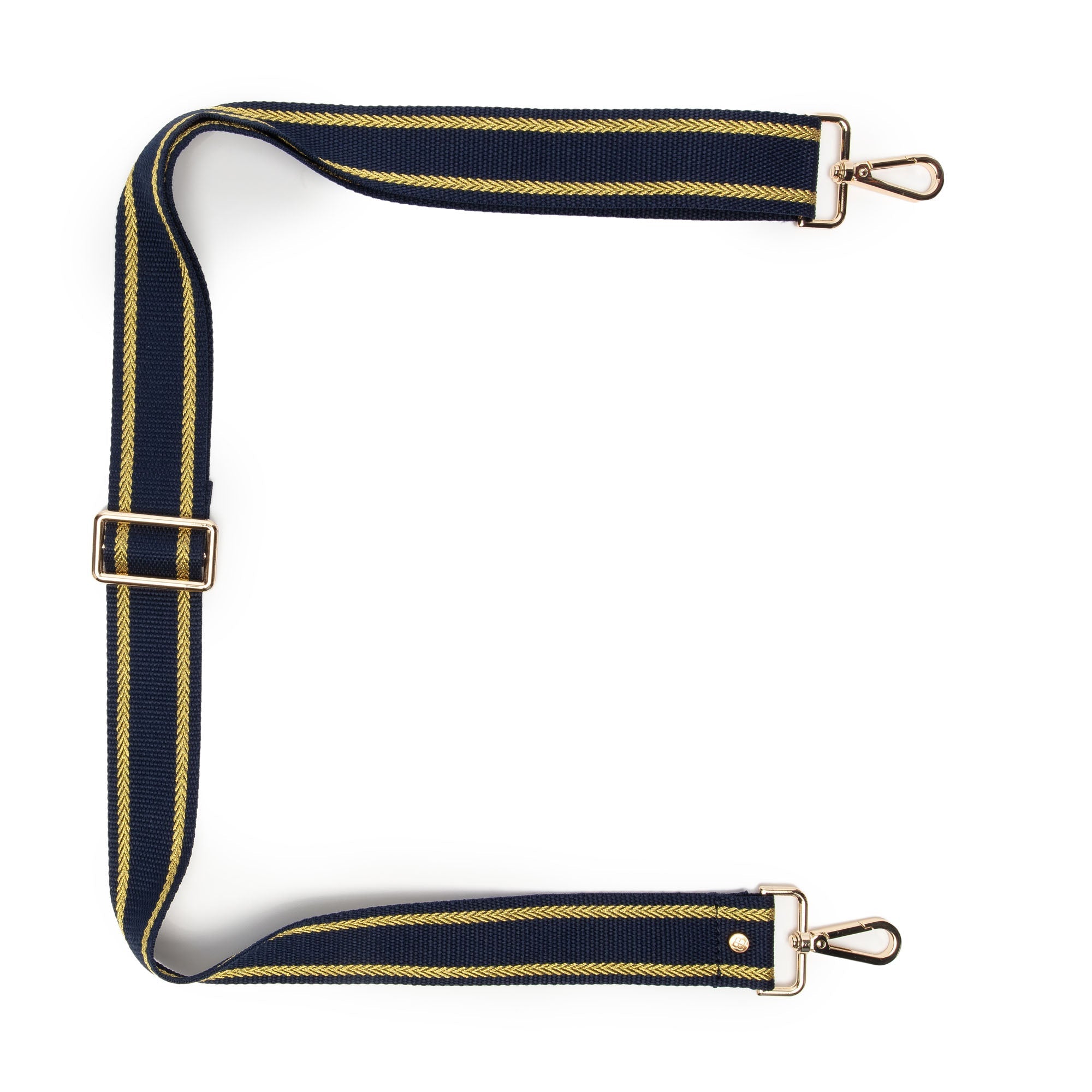 Elie Beaumont Crossbody strap - Navy Gold Trim