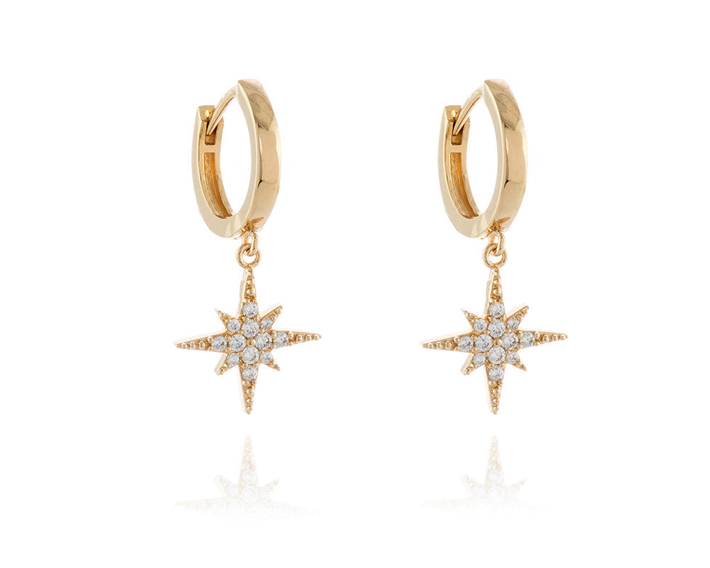 Cachet London North Star Gold Huggie Earrings