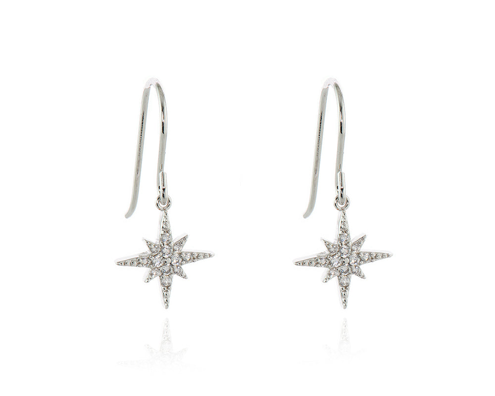 Cachet London North Star Silver French Wire Earrings