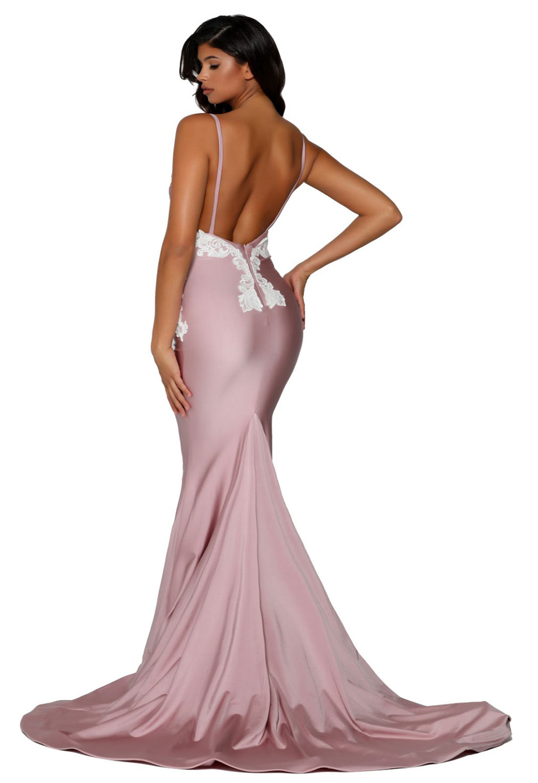 Portia & Scarlett Pink Lace PS6303 Maxi Dress