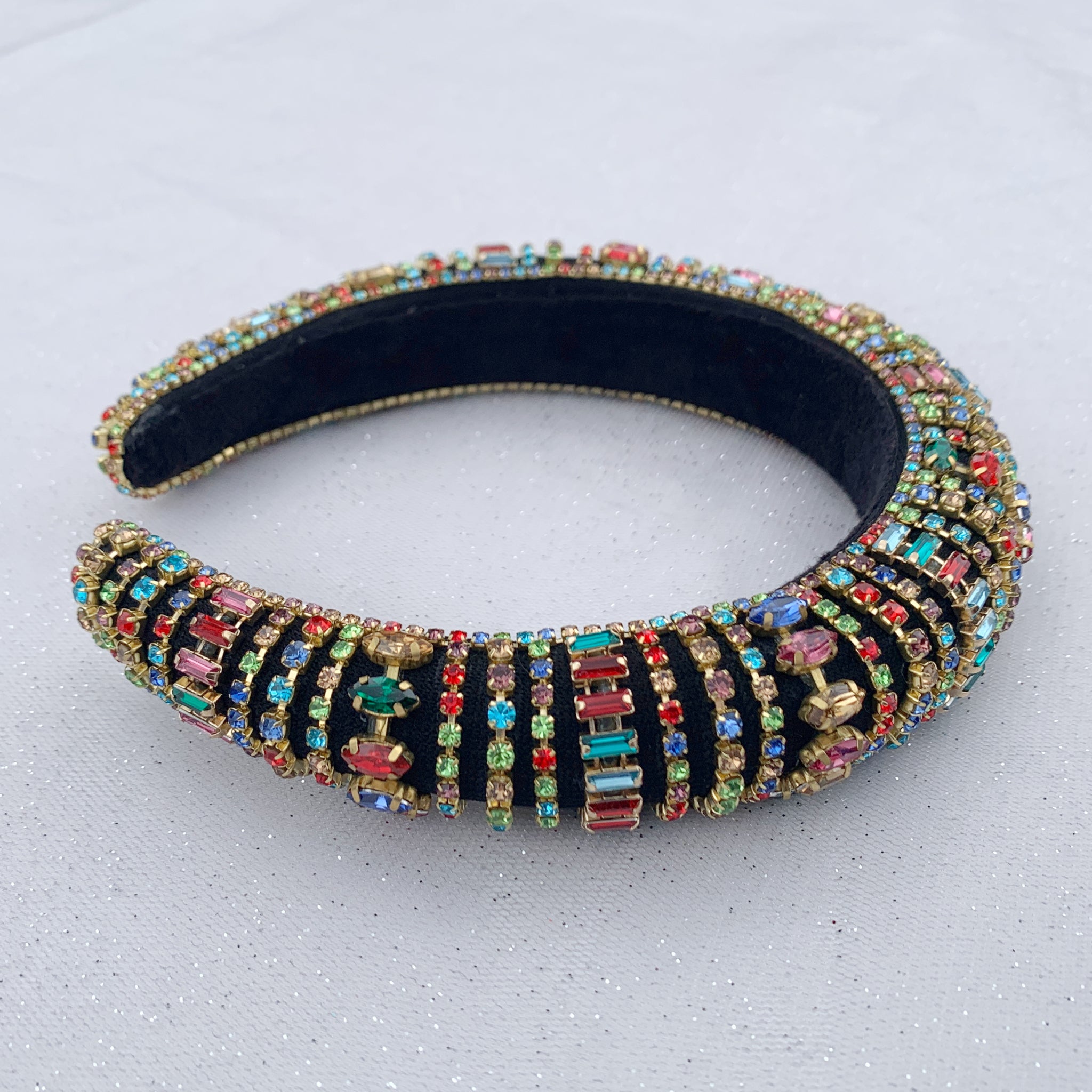 QueenMee Rainbow Headband Padded with Crystal