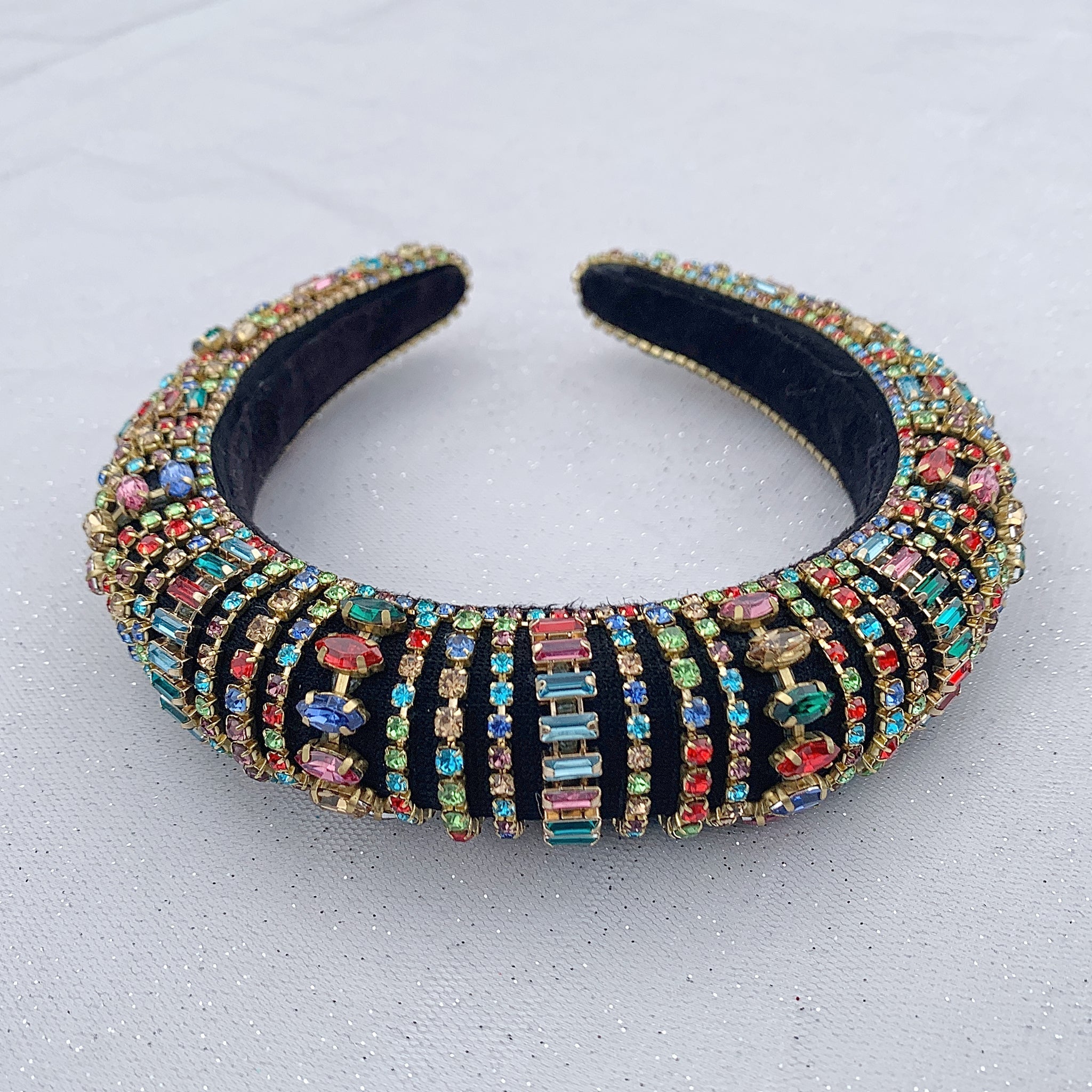 QueenMee Rainbow Headband Padded with Crystal