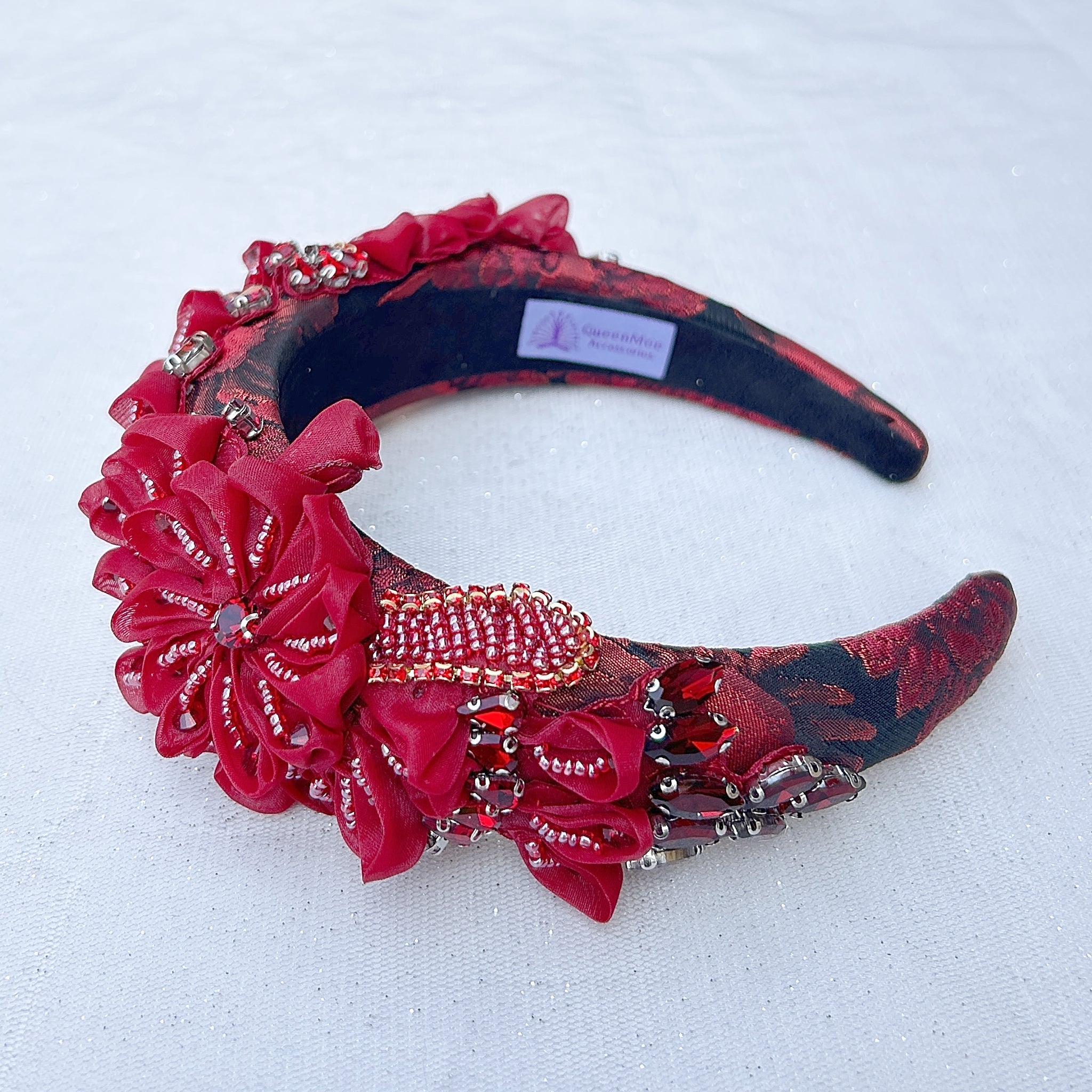 QueenMee Red Headpiece Wedding Races Headpiece Red Padded Headband