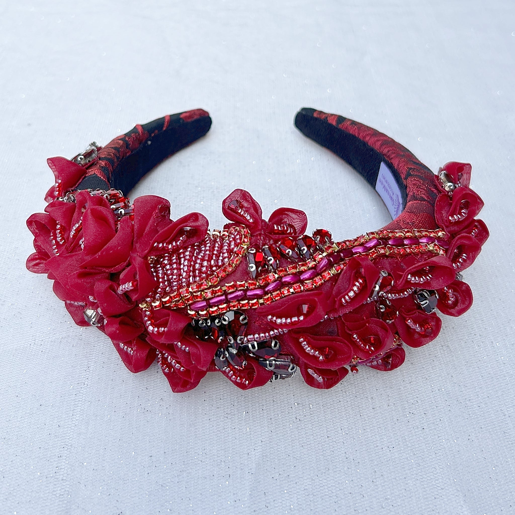 QueenMee Red Headpiece Wedding Races Headpiece Red Padded Headband