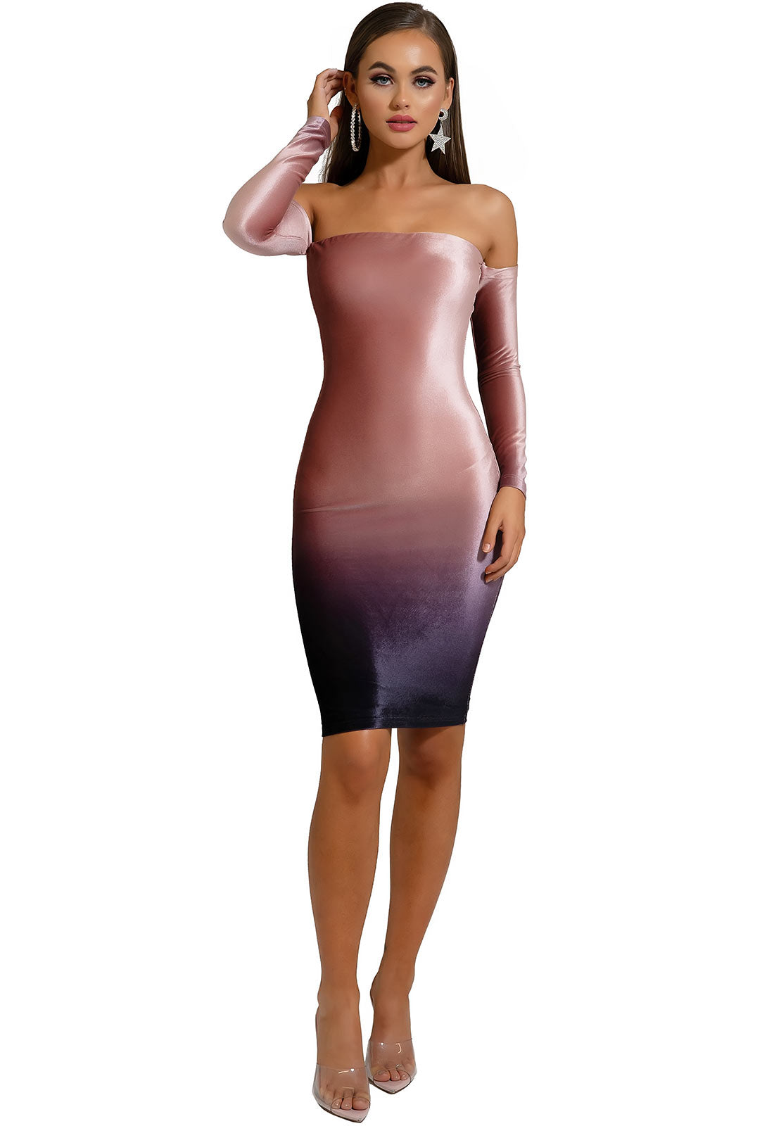 Portia & Scarlett Mauve Ombre PS106 Cocktail Dress