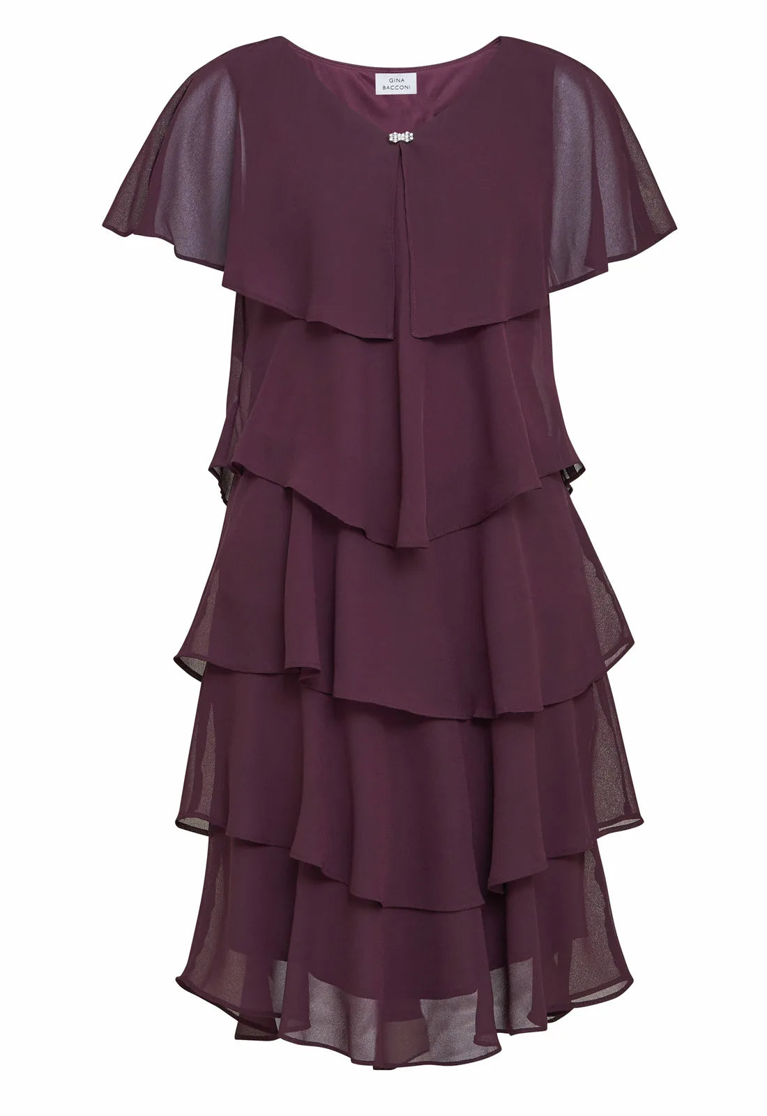 Gina Bacconi Bella Georgette Tiered Dress