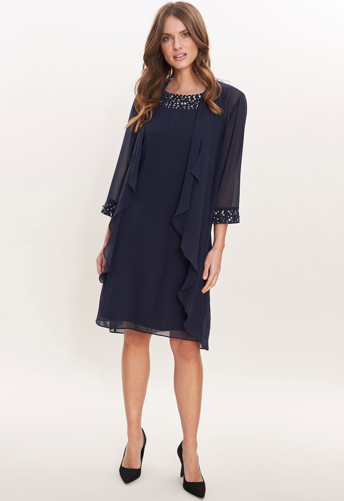 Gina Bacconi Spring Navy Joseline Dress and Jacket