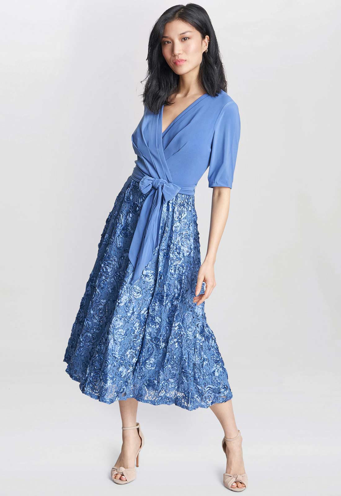 Gina Bacconi Blue Arlene Cocktail Dress