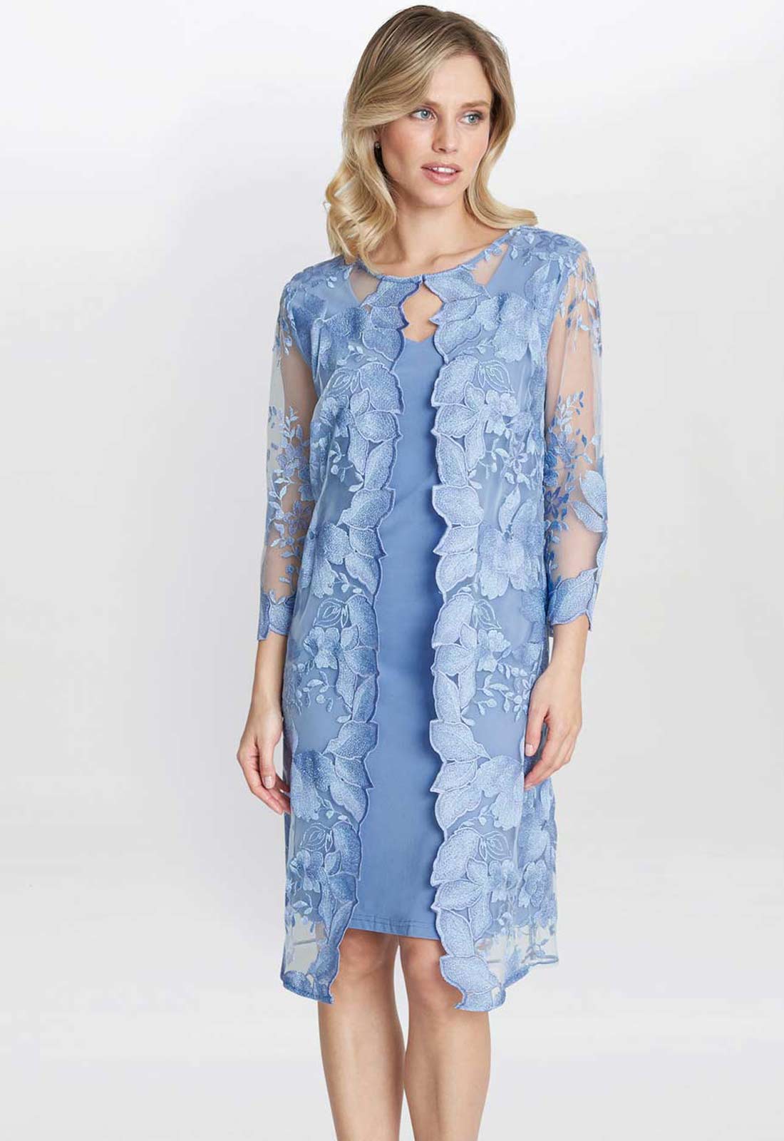 Gina Bacconi Hydrangea Savoy Jersey Dress and Jacket