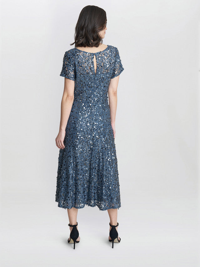 Gina Bacconi Blue Andrea A-Line Dress