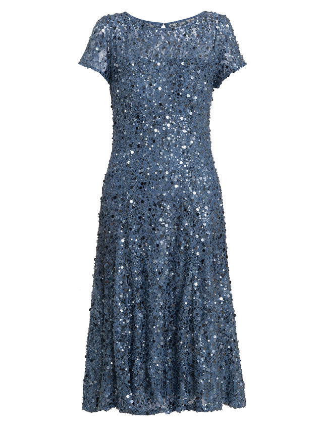 Gina Bacconi Blue Andrea A-Line Dress