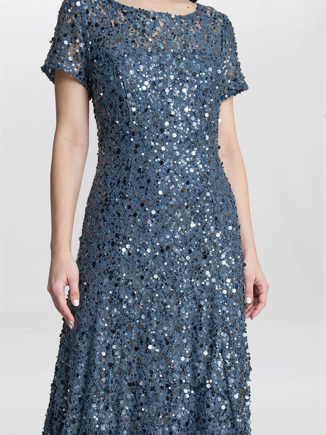 Gina Bacconi Blue Andrea A-Line Dress