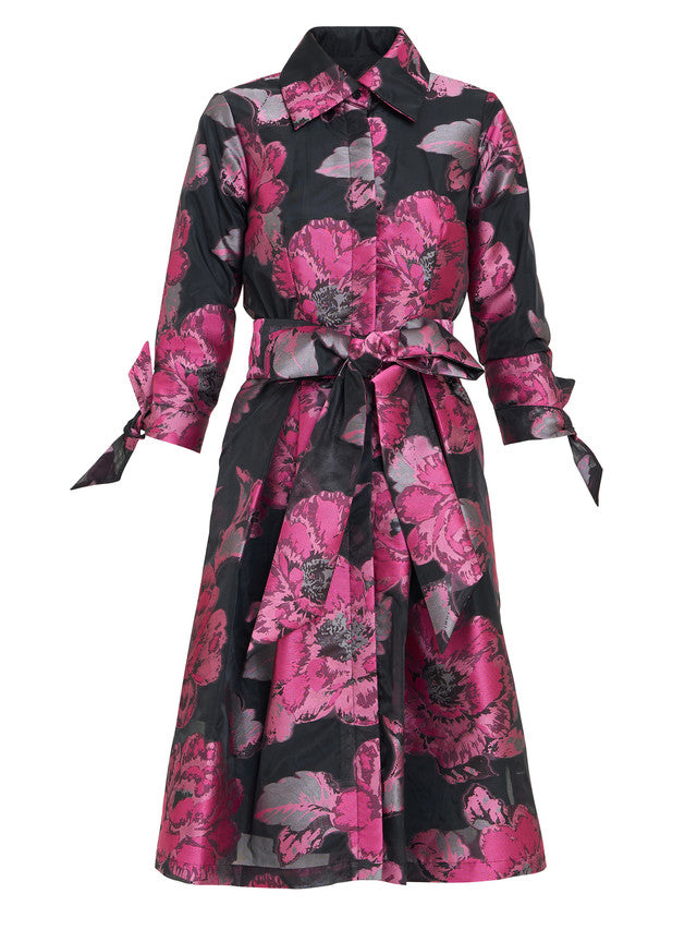 Gina Bacconi Pink Lauren Jacquard Shirt Dress