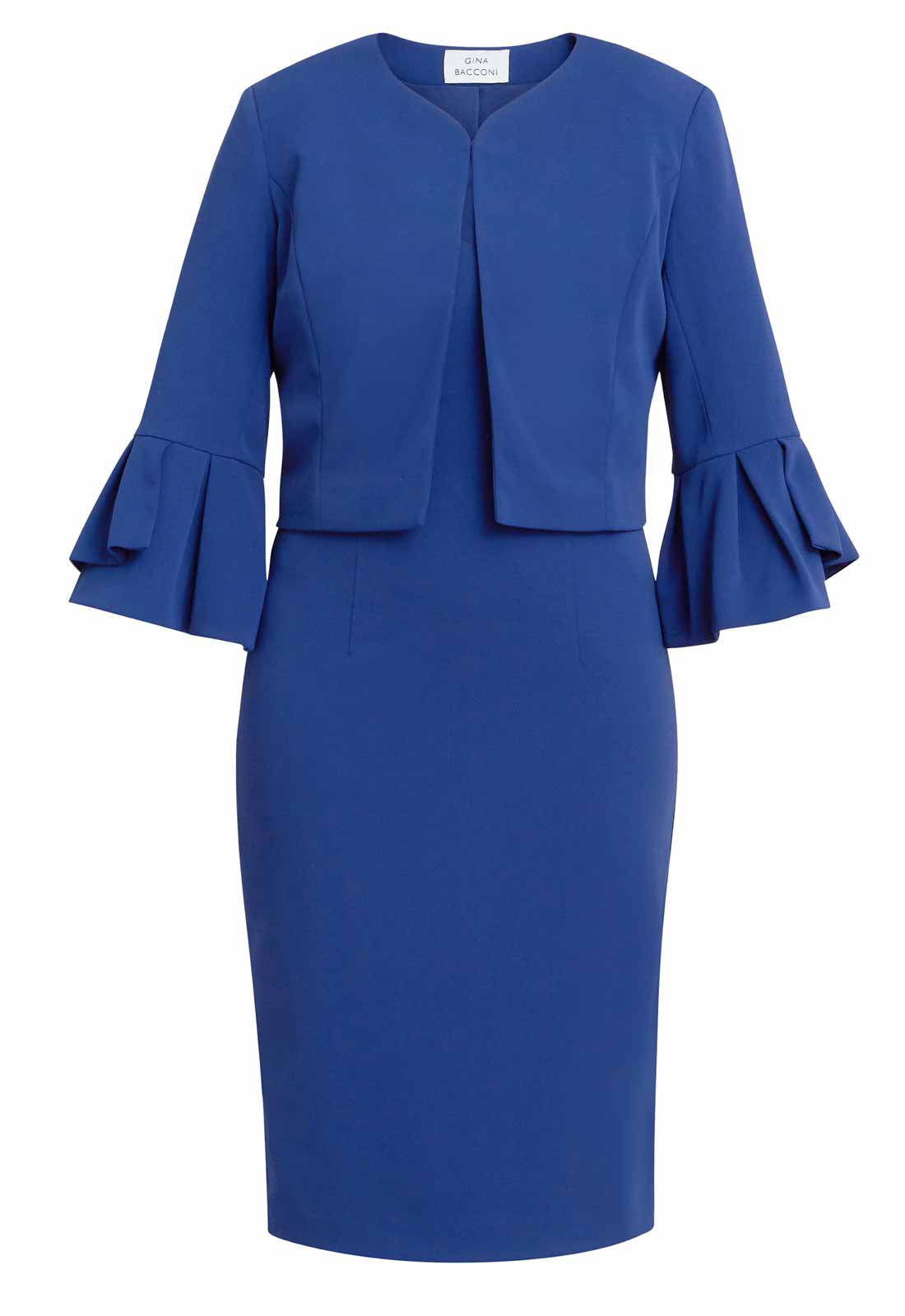 Gina Bacconi Navy Melissa Crepe Dress And Jacket