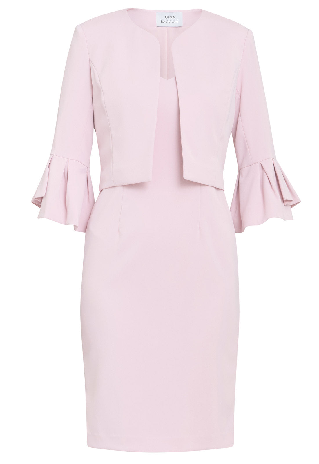 Gina Bacconi Pink Melissa Crepe Dress And Jacket