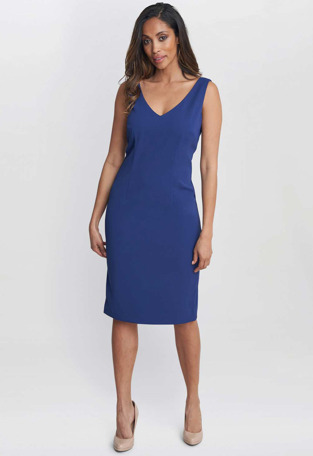 Gina Bacconi NavyMerna Crepe Shift Dress